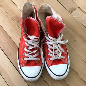 Orange Converse High Top Sneakers Size 7M/9W